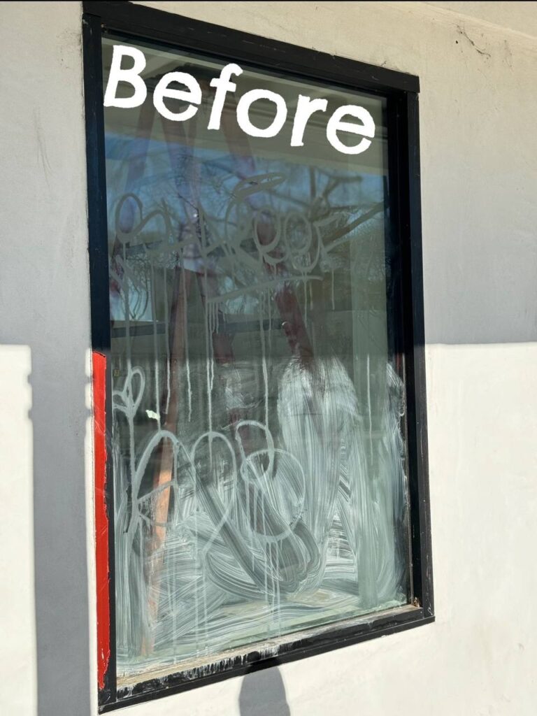 Acid etched graffiti removal,Expert Acid Etched Graffiti Removal,Efficient Acid Etching Erasure for Graffiti,Restoring Clarity to Acid Etched Glass Acid etched graffiti removal