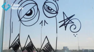Acid Etching Window Graffiti Removal