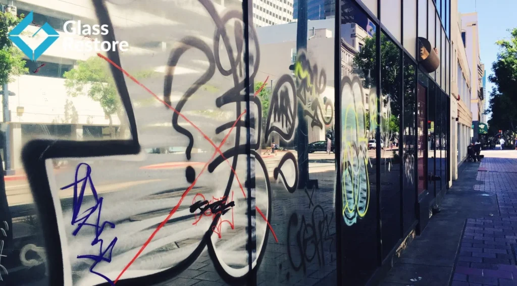Acid Etching Window Graffiti Removal