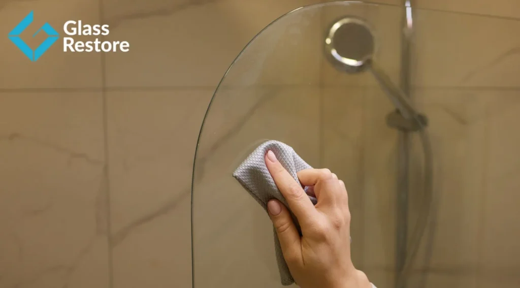 Hard Water Stains on Shower Glass