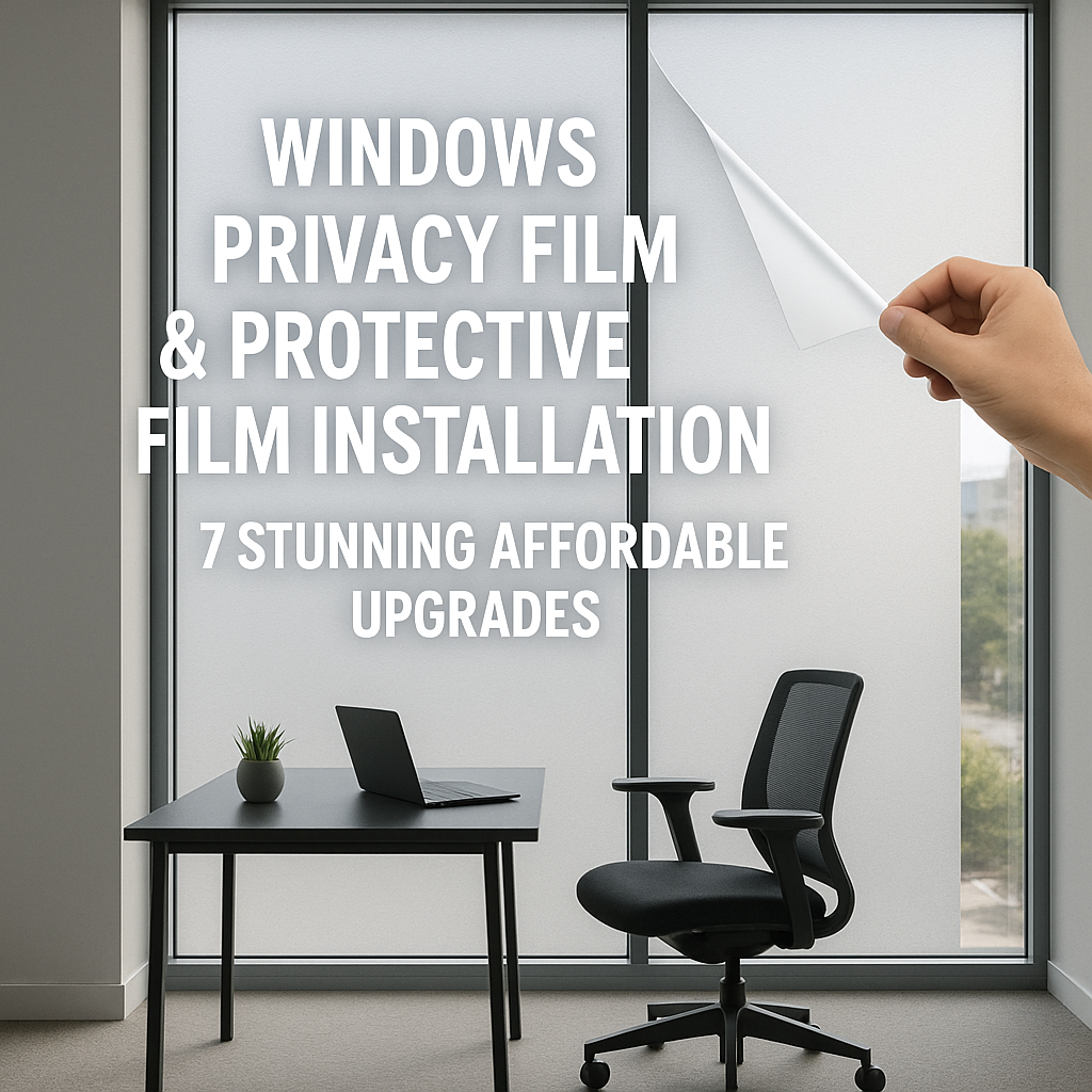 Illustration of windows privacy film & protective film installation for 7 stunning affordable upgrades