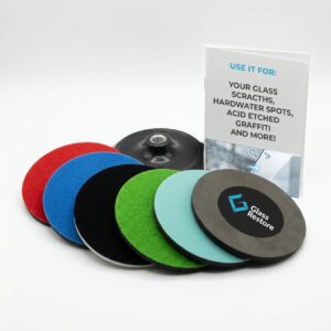 Glass scratch and hard water stains removal kit