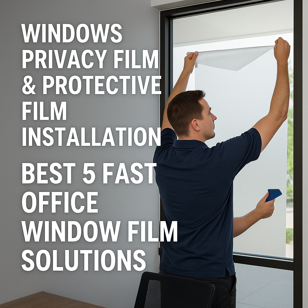 Illustration of Windows privacy film & protective film installation Best 5 Fast Office Window Film Solutions