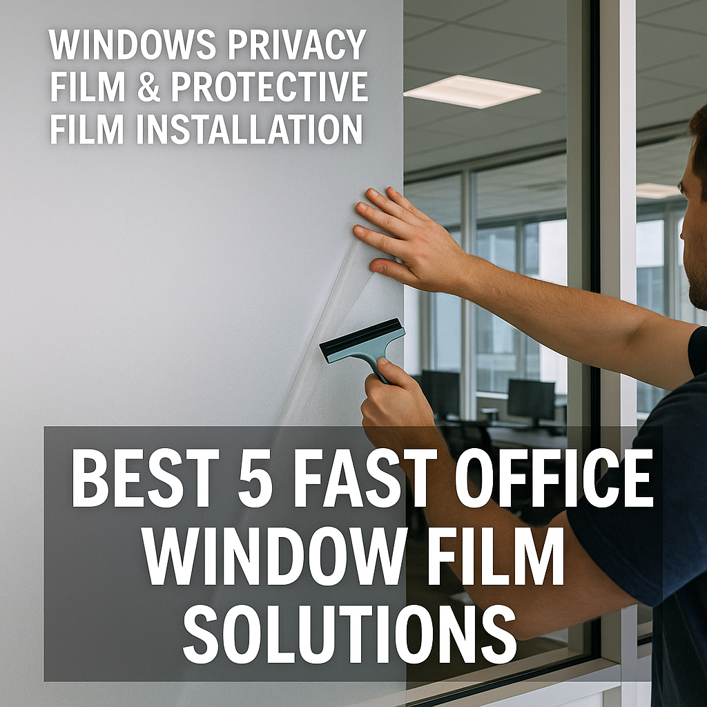 Illustration of Windows privacy film & protective film installation Best 5 Fast Office Window Film Solutions