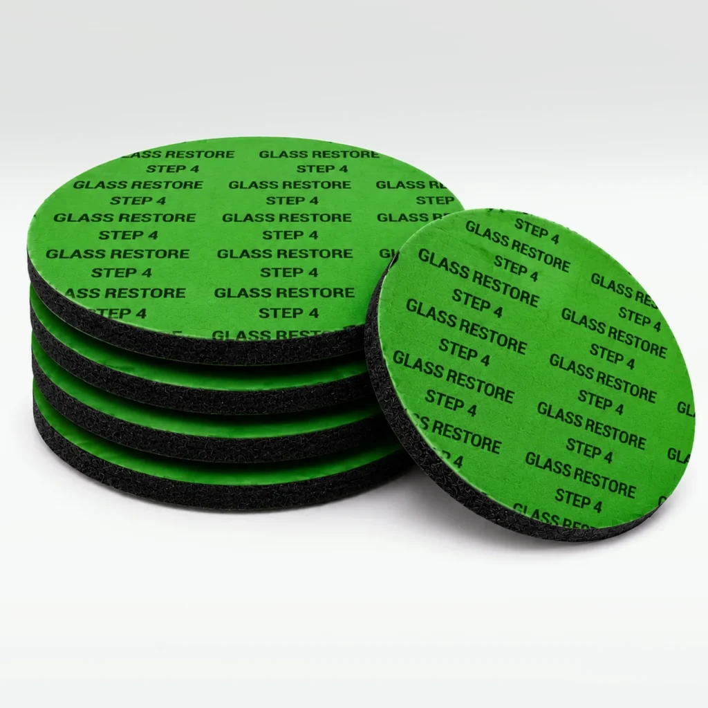 Glass Restore Step 4 glass polishing pads, professional 5-pack, 5-inch