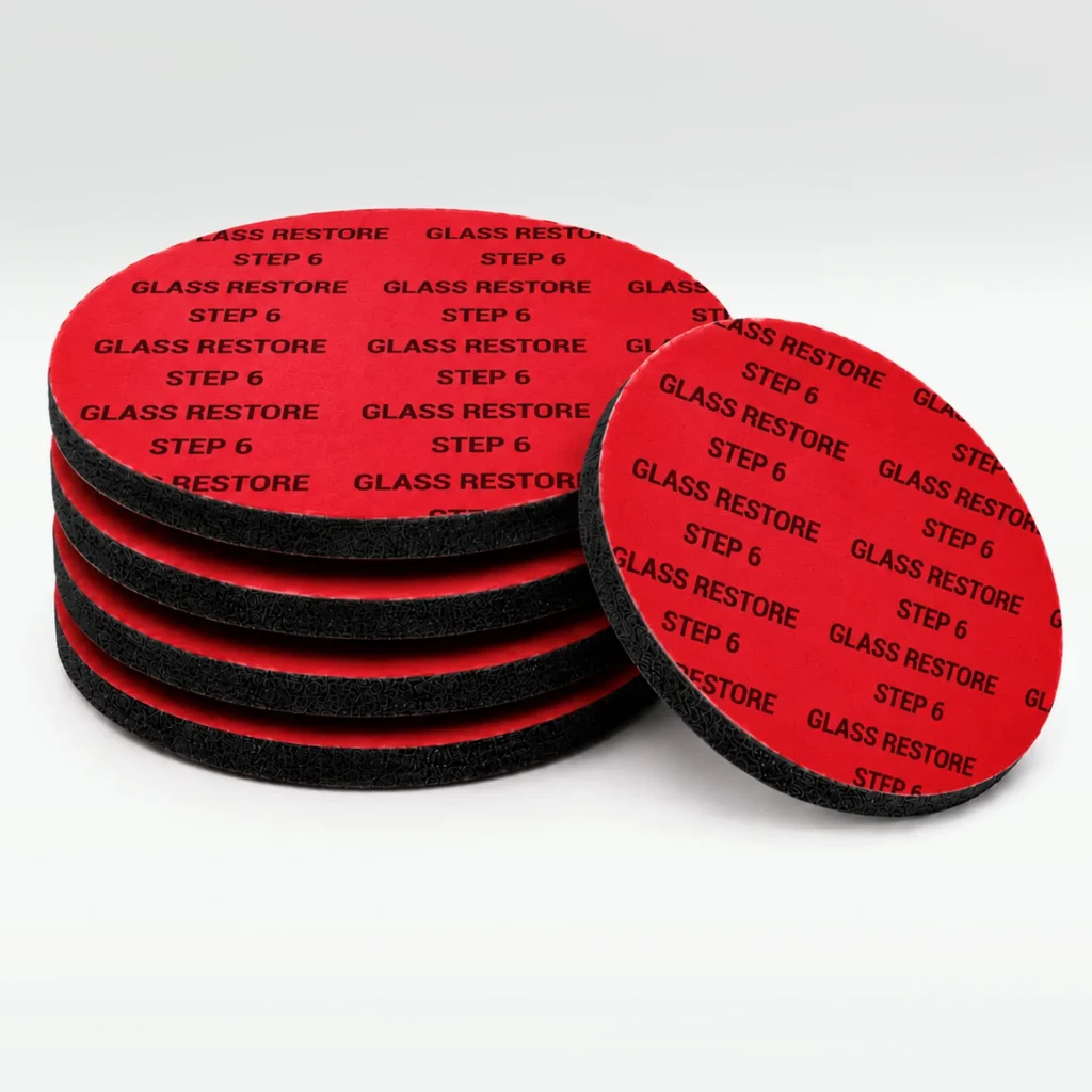 Glass Restore Step 6 glass polishing pads, professional 5-pack, 5-inch