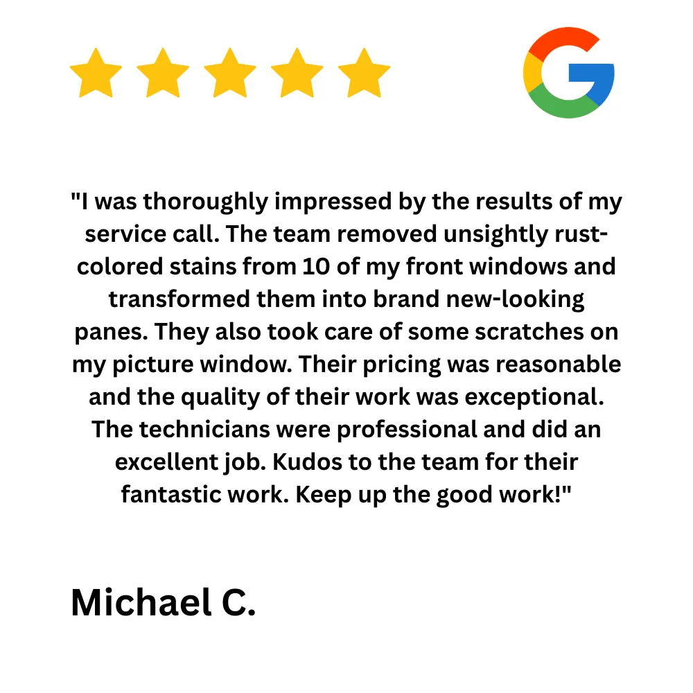 Customer review after the glass scratch removal & fix