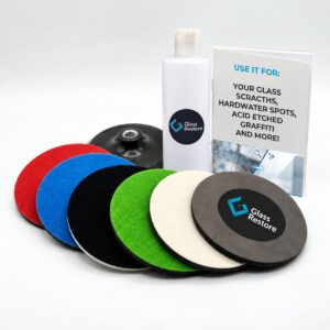 Kit para Eliminar Rayones, Grafiti Ácido y Manchas de Agua Dura en Vidrio